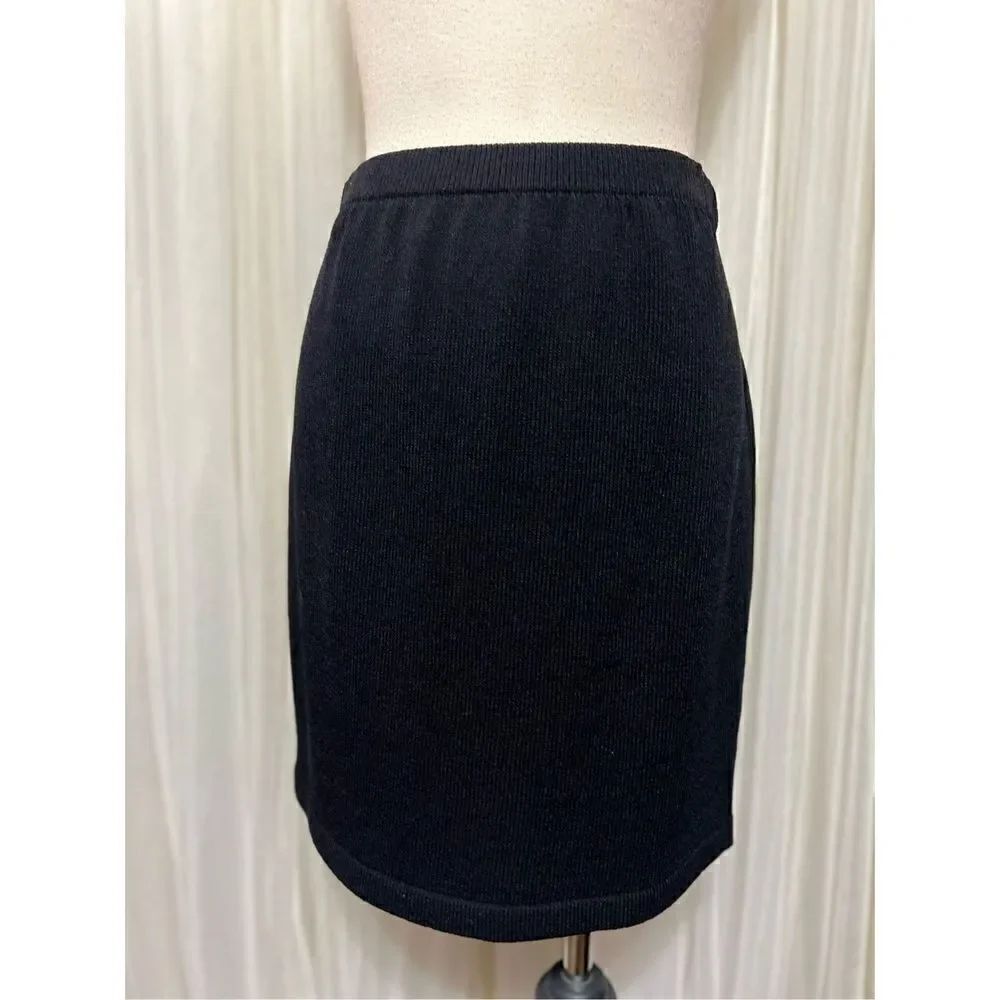 Black Santana Knit Straight Skirt Size Small